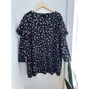 LANE BRYANT Women's Floral Ruffle Blouse | Size 26/28
